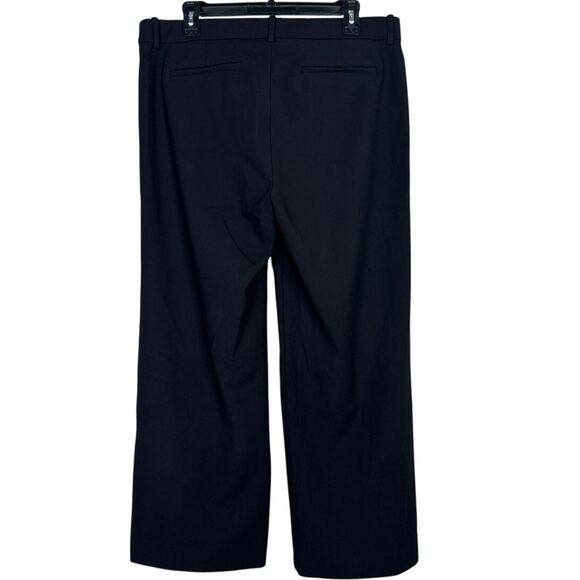 J. Crew High Rise Peyton Crop Wide Leg Stretch Trouser Pants Pockets 14 T Black - Picture 15 of 15